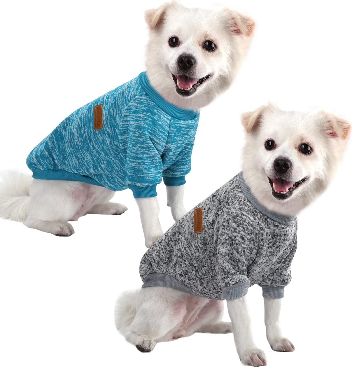 Jersey Perro Pequeño Sudaderas para Perros Jersey Chihuahua Jersey Gato, Es un Tejido Bastante Cómodo, Suave y Cálido para el Animal y Fácil de Poner (Azul+Morado,M) — view 8