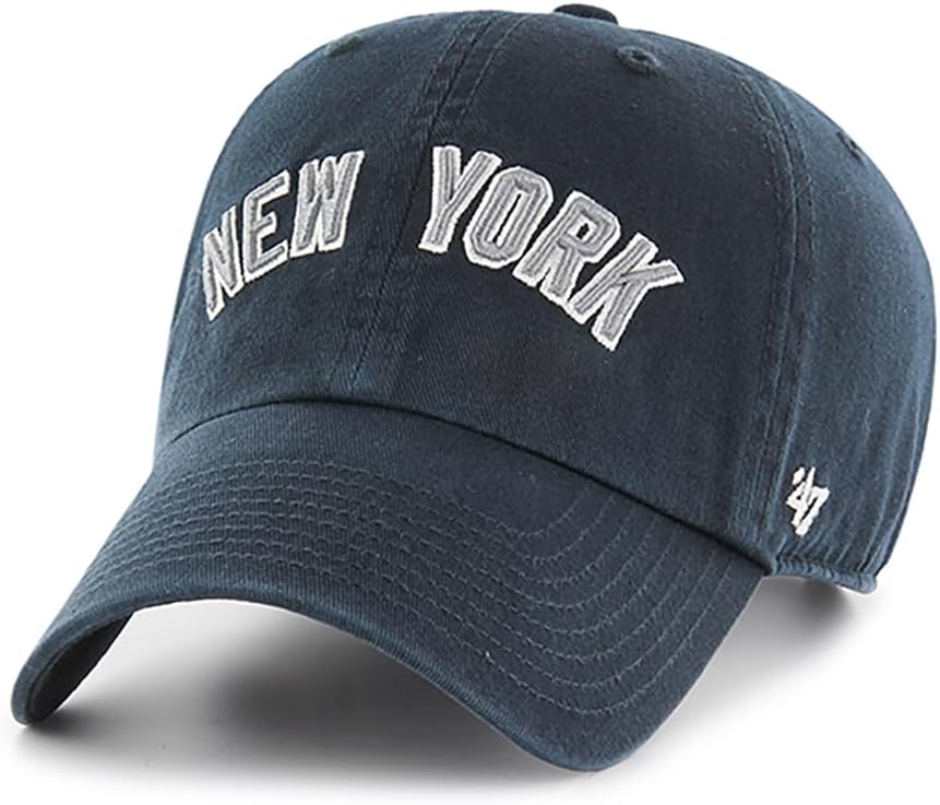 47 Brand MLB Unisex Team Color Home Wordmark Script Logo Clean Up Adjustable Baseball Cap Dad Hat Adult One Size Fits All