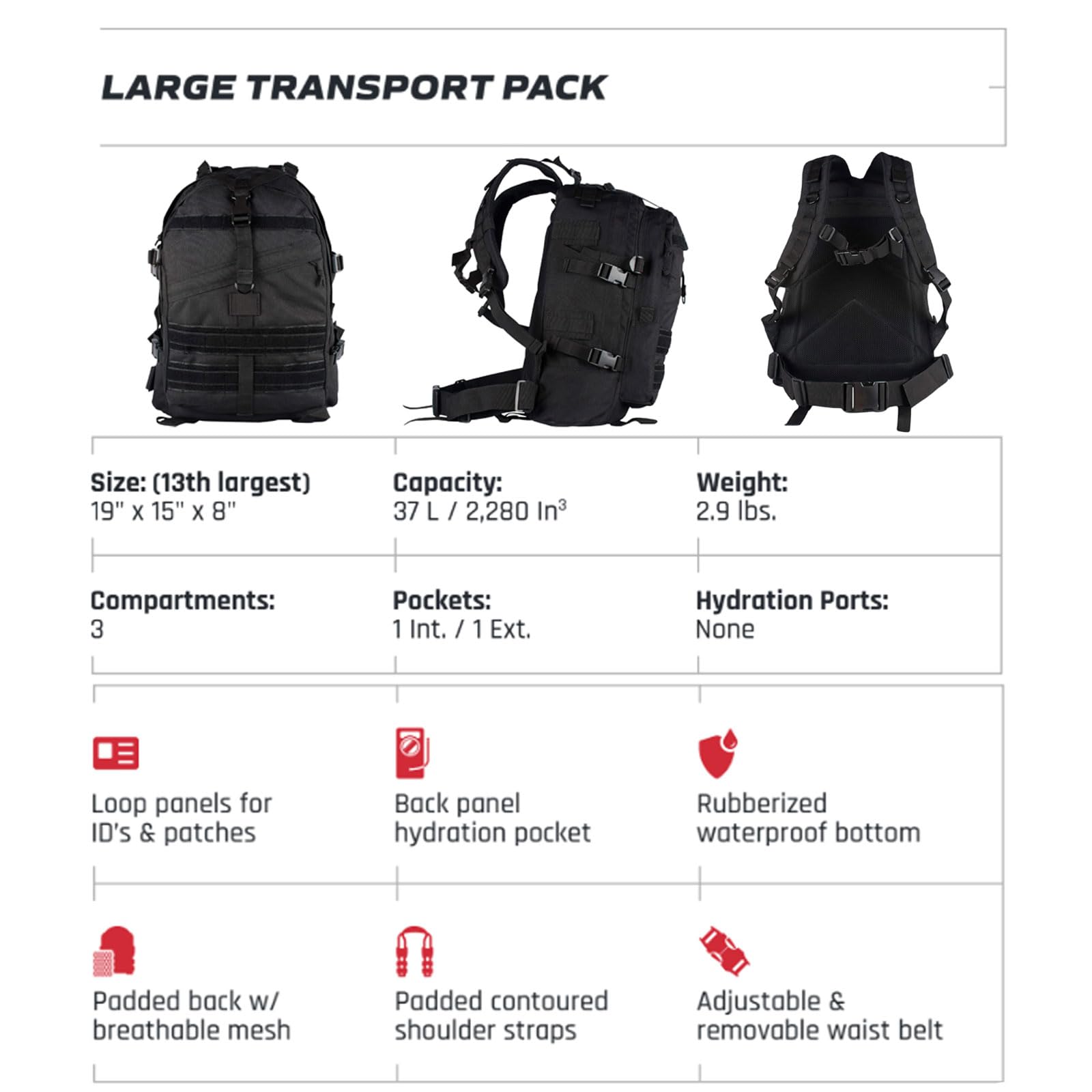 Amazon.com : Fox Outdoor Products Large Transport Pack, Black