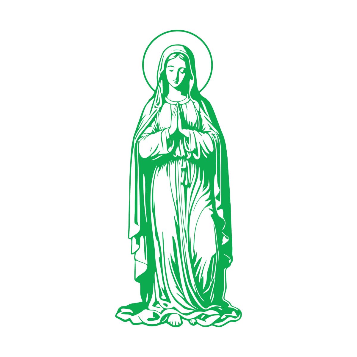 Zooan Vinyl Stickers 12645 Mural And Wall Vinyl Decal Blessed Virgin Mary Praying 28X65.7cm Do Not Damage The Wall Surface Green