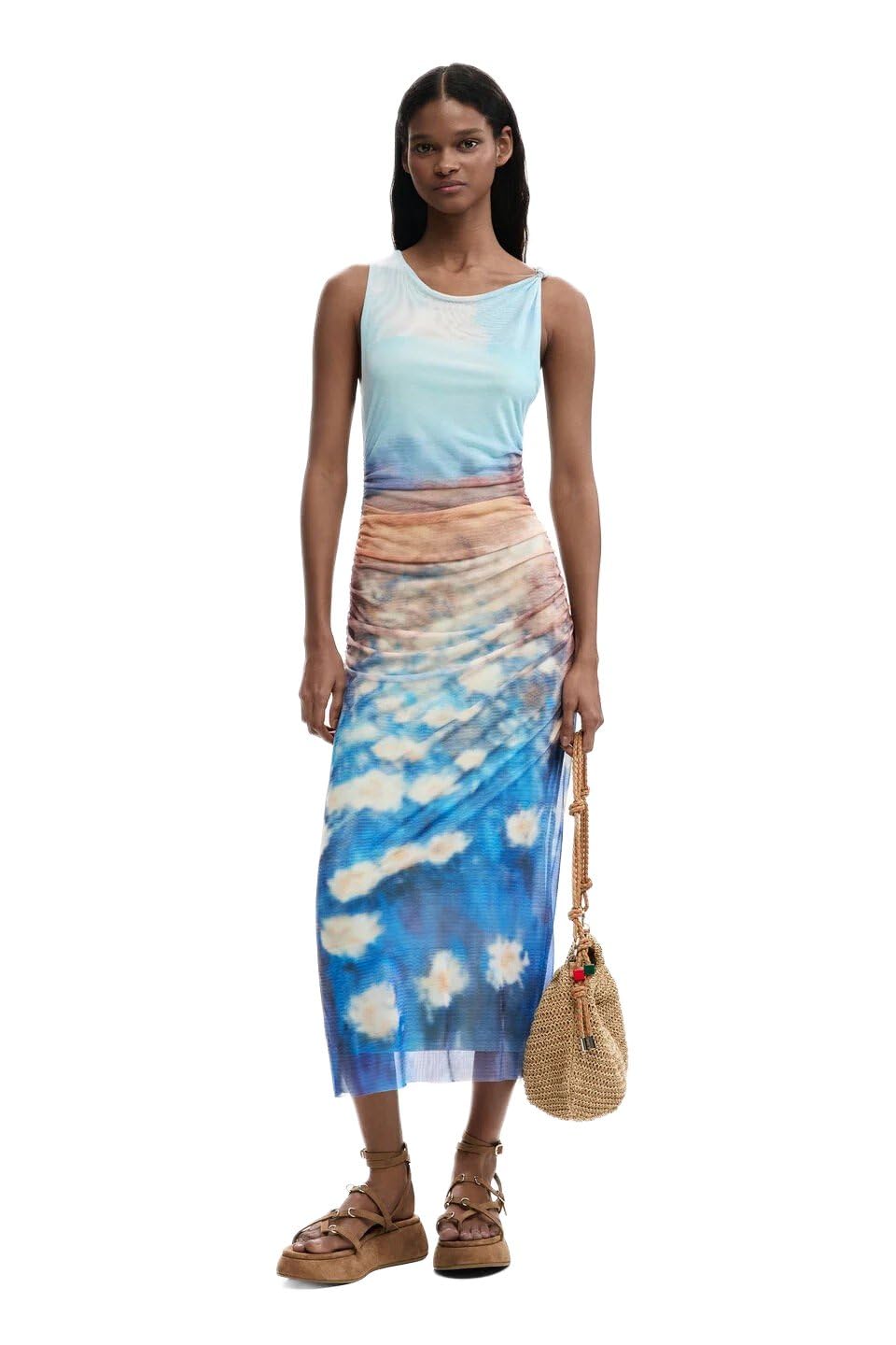 Desigual Damen Blau Vermont Kleid, X-Large