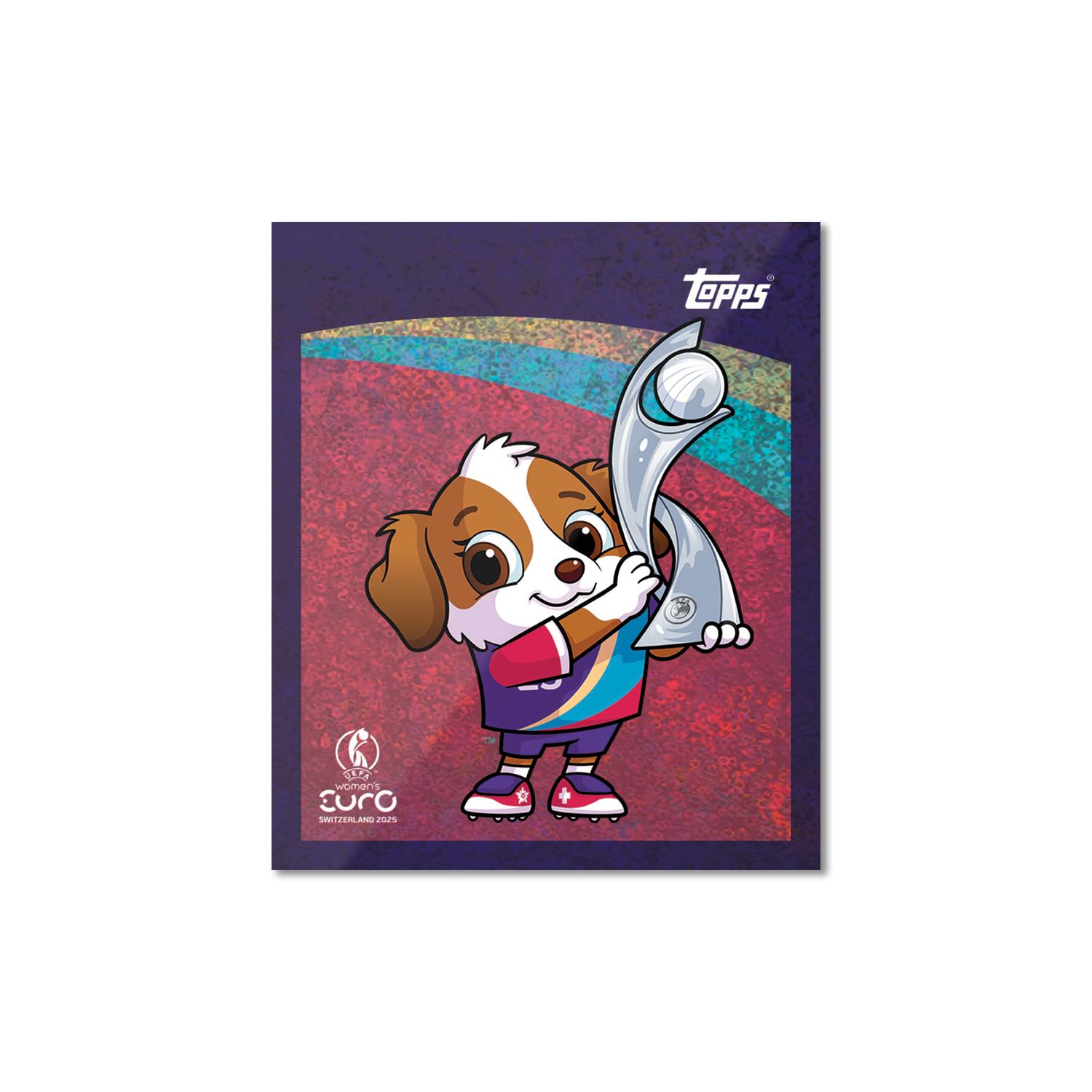 Topps Official Women's Euros 2025 Collection d'autocollants Boîte complète 50 paquets d'autocollants pour femme par boîte (300 autocollants).