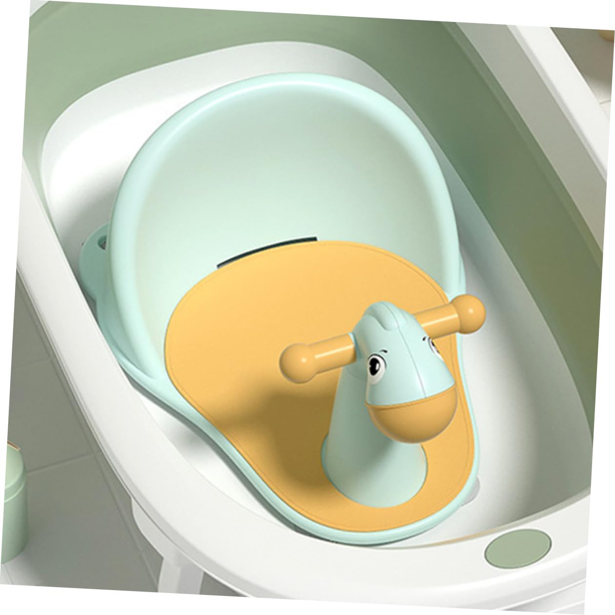TEHAUX Silla de Bañera para Bebés y Niños Pequeños Ventosas Antideslizantes y Orificios de Drenaje, Asiento Seguro de Pp para Baño y Ducha