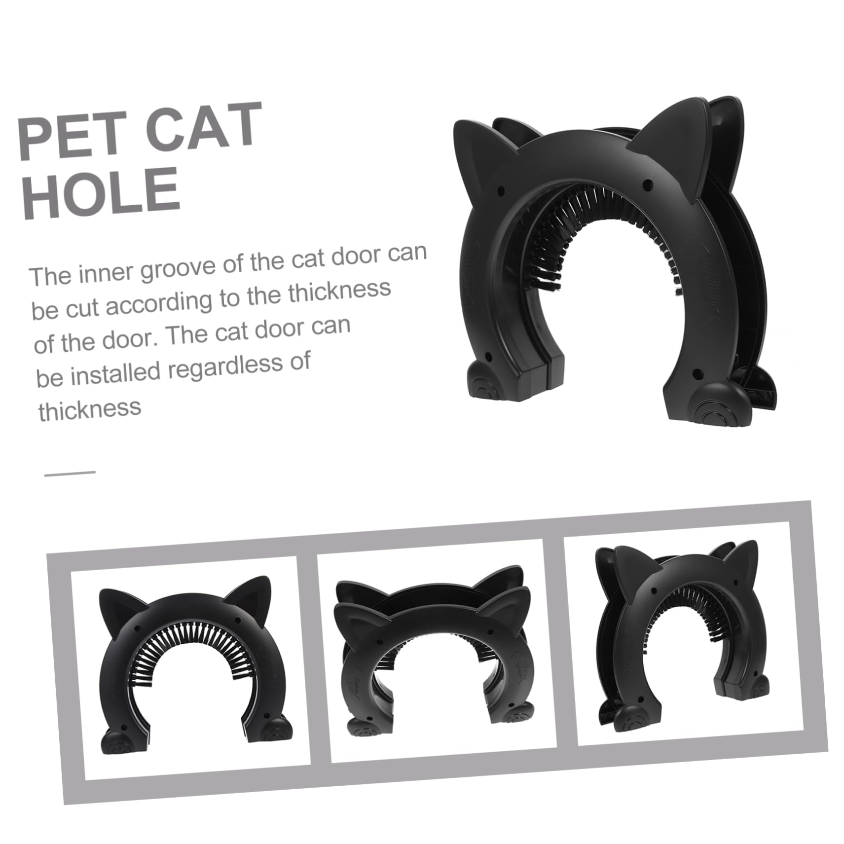 VICASKY 1 Set Pet Door Frame for Cats and Dogs Brush Grooming Design Durable Material Indoor Outdoor Use Convenient Pet Access