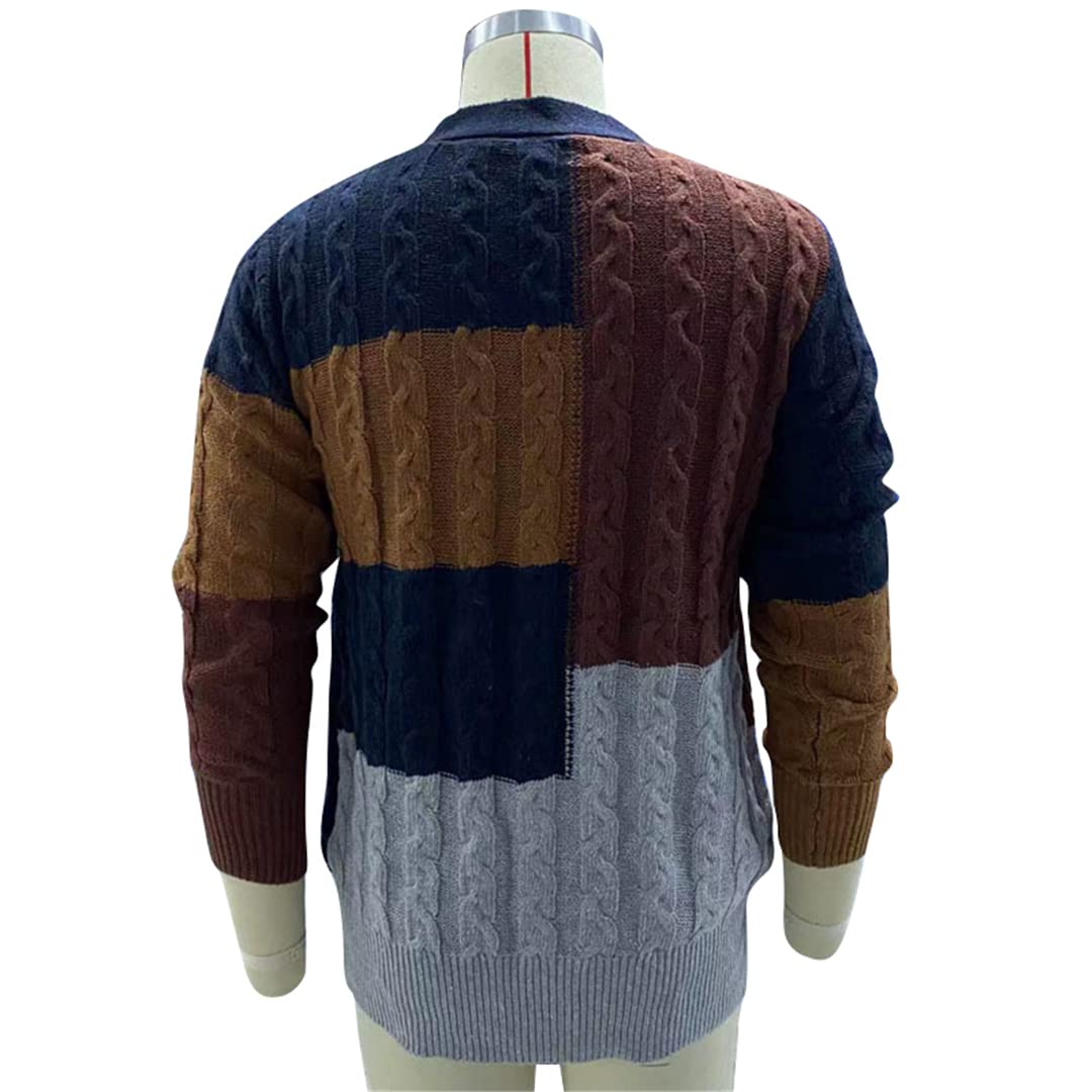 Zadaos Chaqueta de punto vintage para hombre, suéter de punto para otoño, invierno, botón de negocios, chaqueta casual, Nmy128green, XL