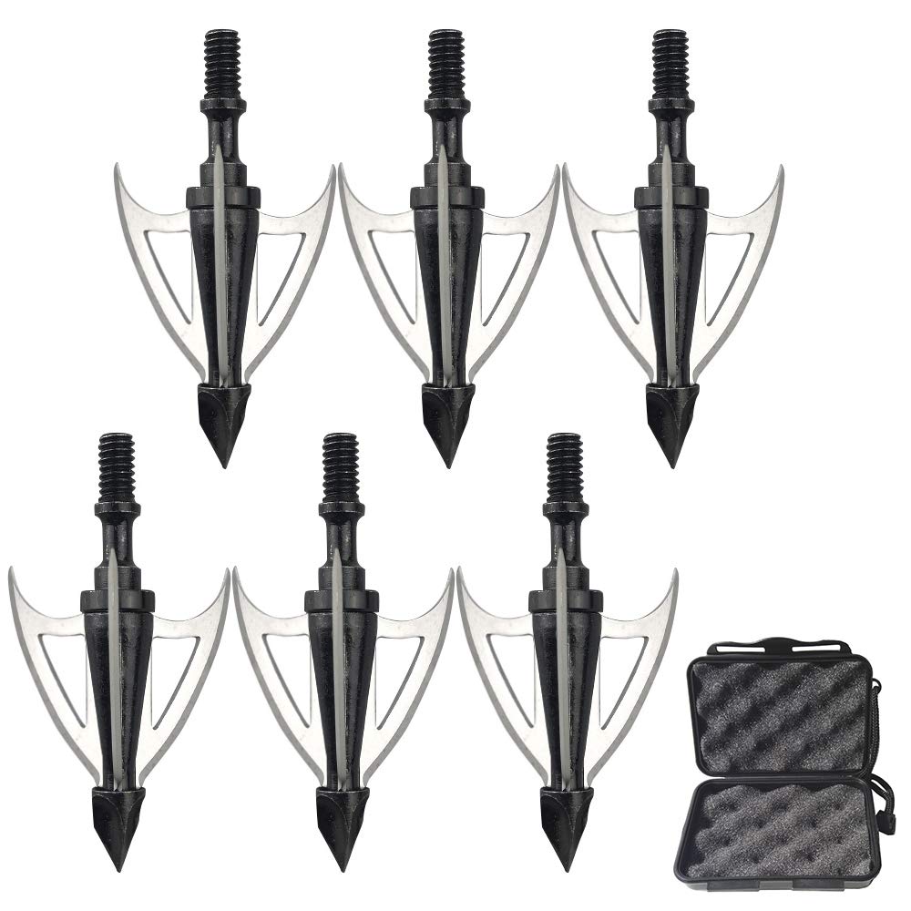6/12pcs tir à l'arc Pointe de flèche 100 Grains Broadheads en Acier Chasse Conseils de flèche pour Arc à poulies arbalète Chasse