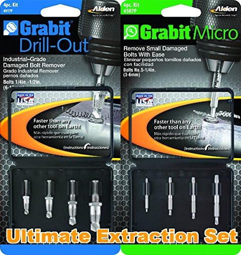 Alden Grabit Drill-Out and Grabit Micro Ultimate Heavy Duty 8 Piece Extract