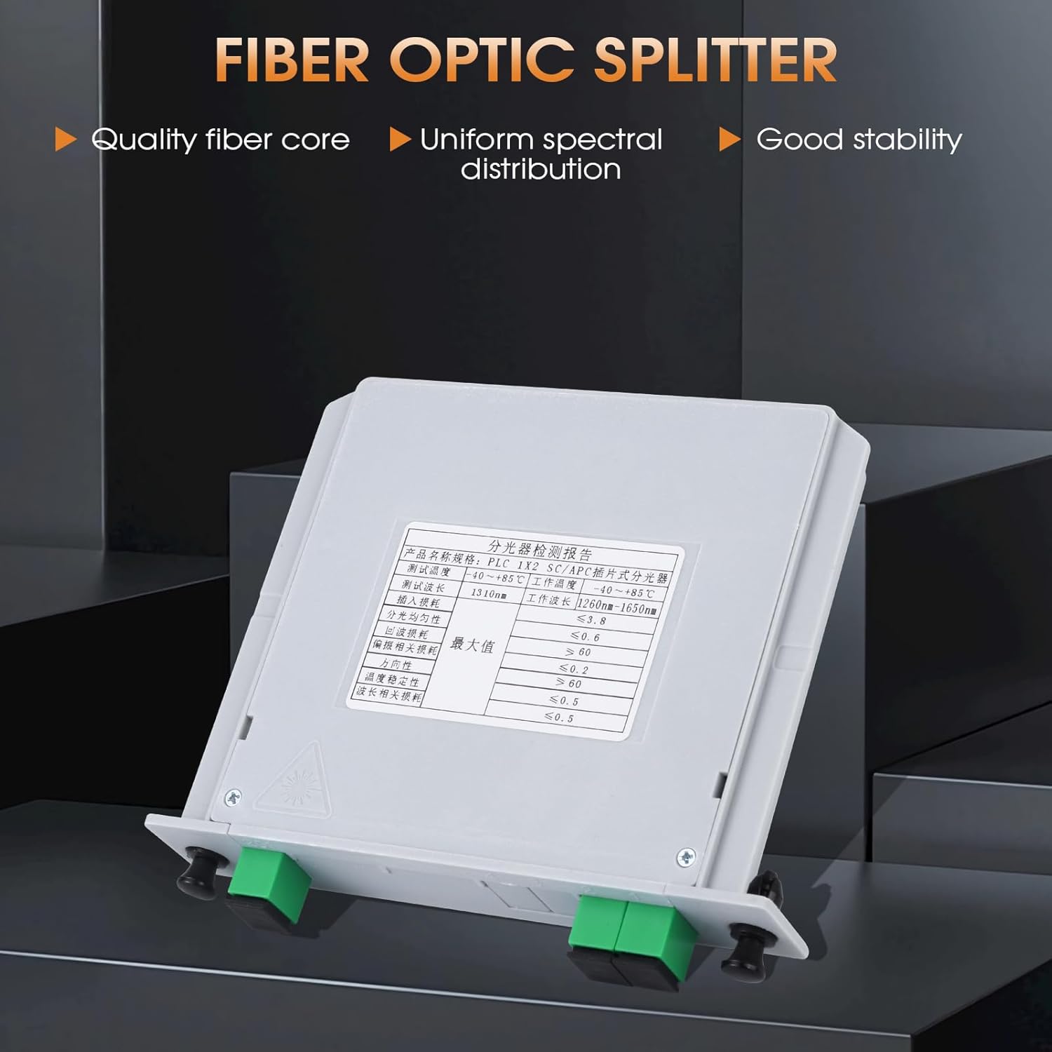 4-Pack SCAPC PLC Fiber Optic Splitter 1x2 Cassette Card Inserting, Optic Fiber Splitter for Home Wiring, LAN, Network Rooms, Fiber Distribution Box
