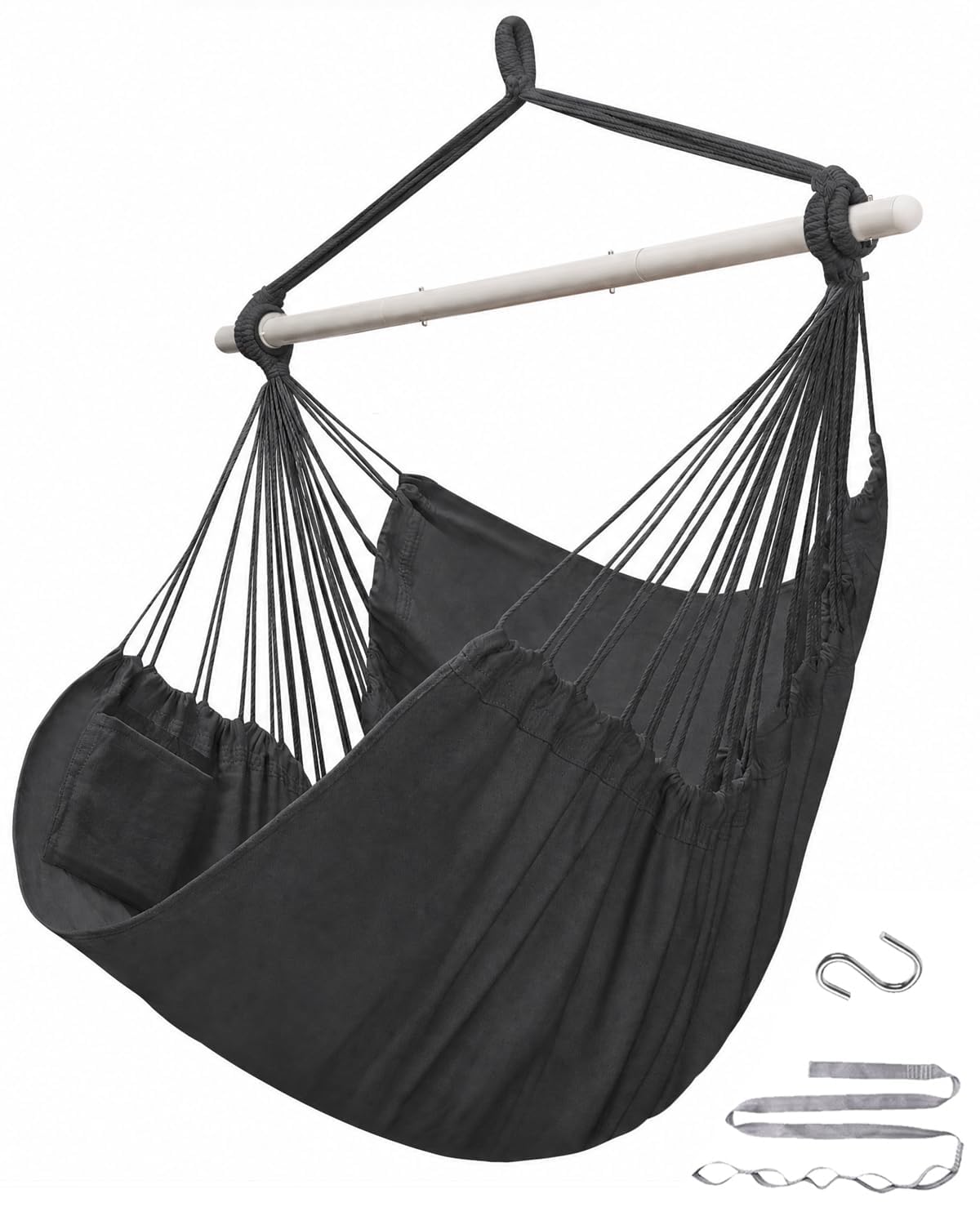 ADVOKAIR Hammock Chair Swing 500lbs Steel Bar Multi-Size Bedroom&amp;Porch