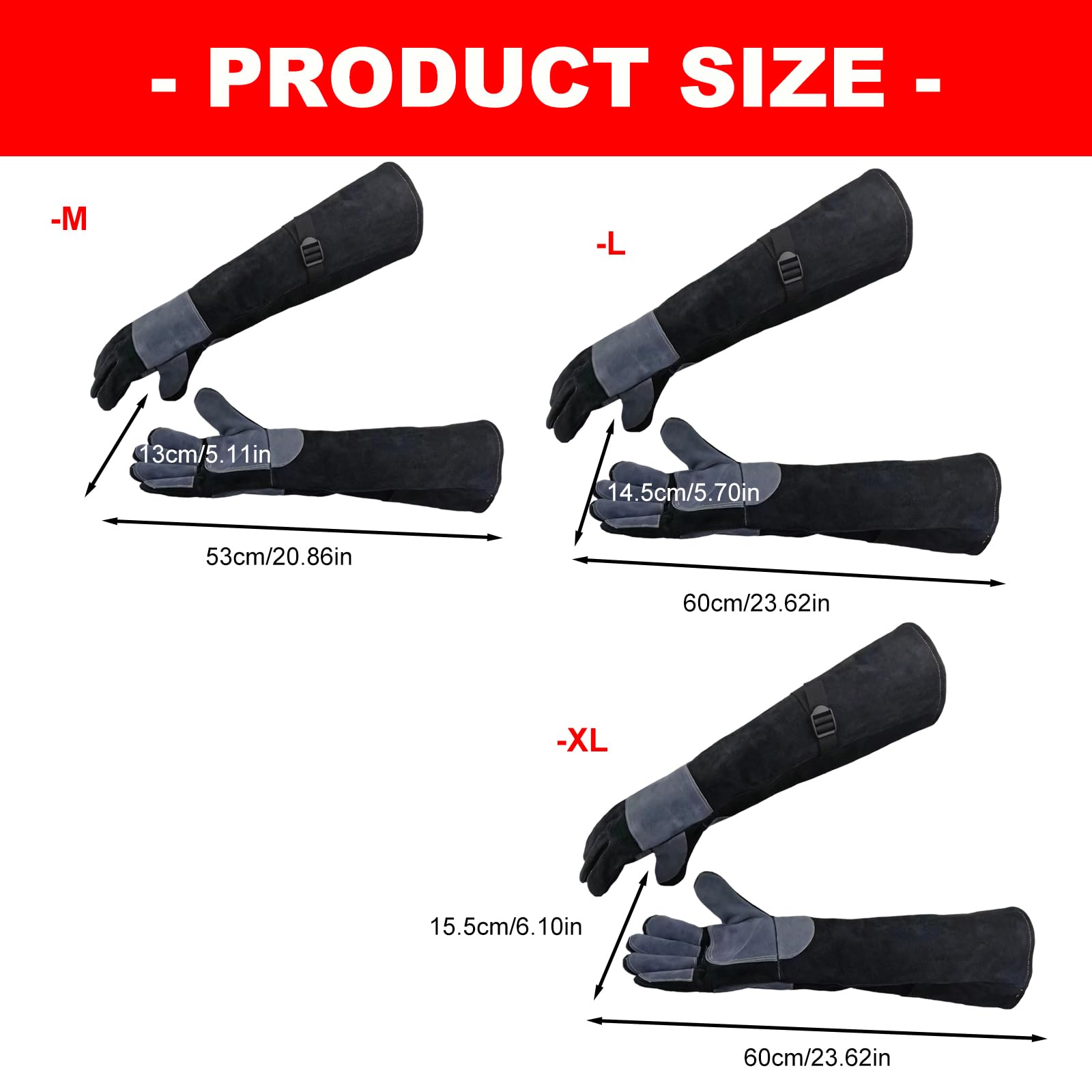 Gants de toilettage pour animaux de compagnie pour chats, chiens et petits animaux de compagnie, longs gants de manipulation en cuir avec couverture renforcée des mains, utilisation de gants de pour à