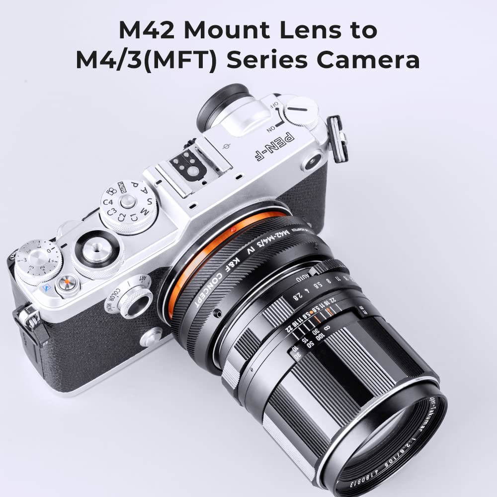 K&F CONCEPT IV PRO M42-M4/3 MFT adapter do mocowania obiektywu do obiektywu M42 do M4/3 M43 mikro cztery trzecie mocowanie kamery z matującym lakierem do Olympus Pen E-P1 P2 P3 P5 E-PL1