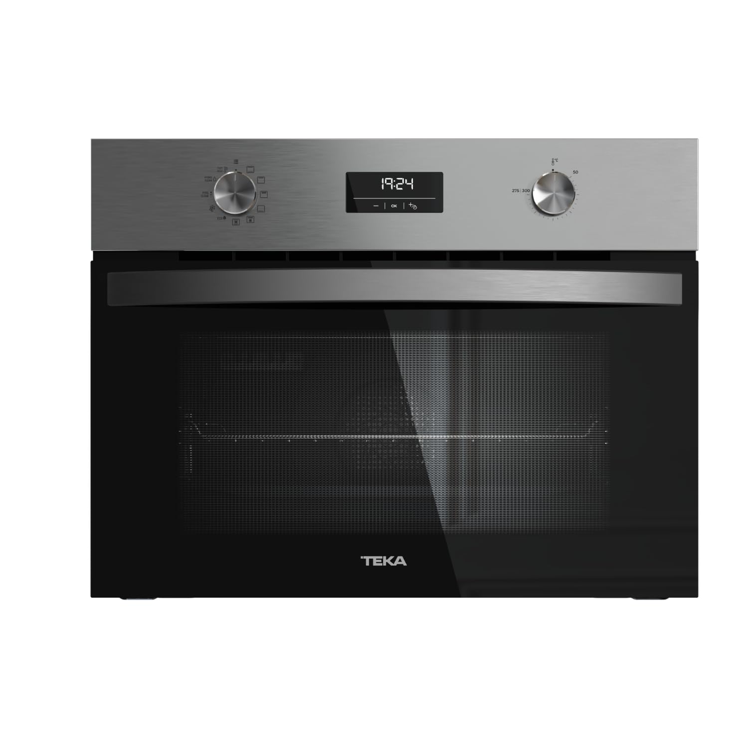 TEKA Horno Compacto Pirolítico, 8 Funciones de Cocinado, Sistema ThermoSeal, Autolimpieza HydroClean, 45 Litros, Modelo NEO HBC 6250 P SS