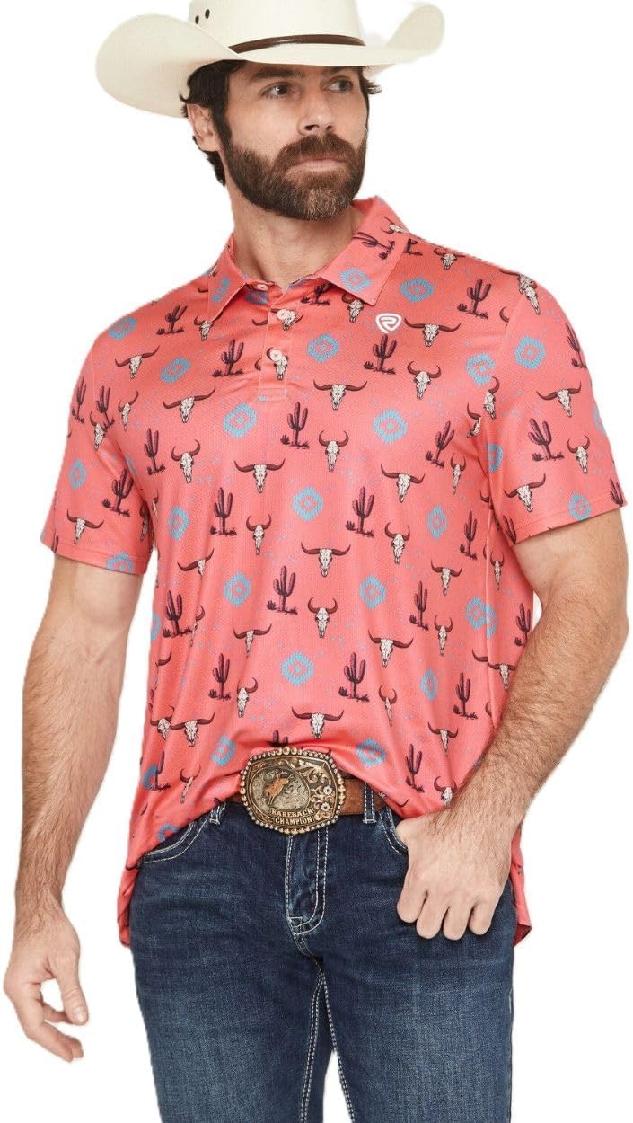 Rock & Roll Denim Men's Southwestern Skull Button Down Shirt BM51T08358