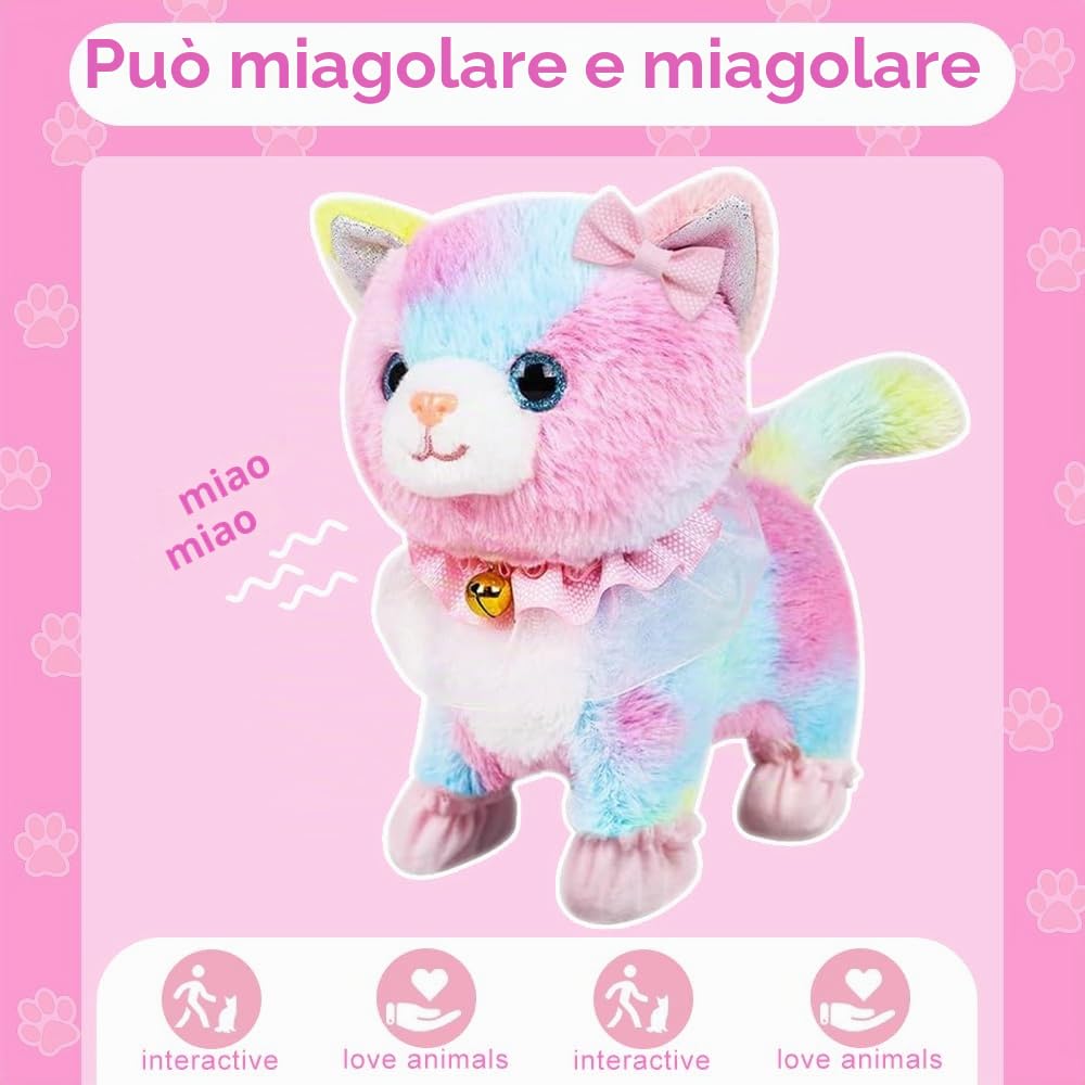 Lotvic Gattino Giocattolo Interattivo, Che Abbaia e Cammina e Miagola
