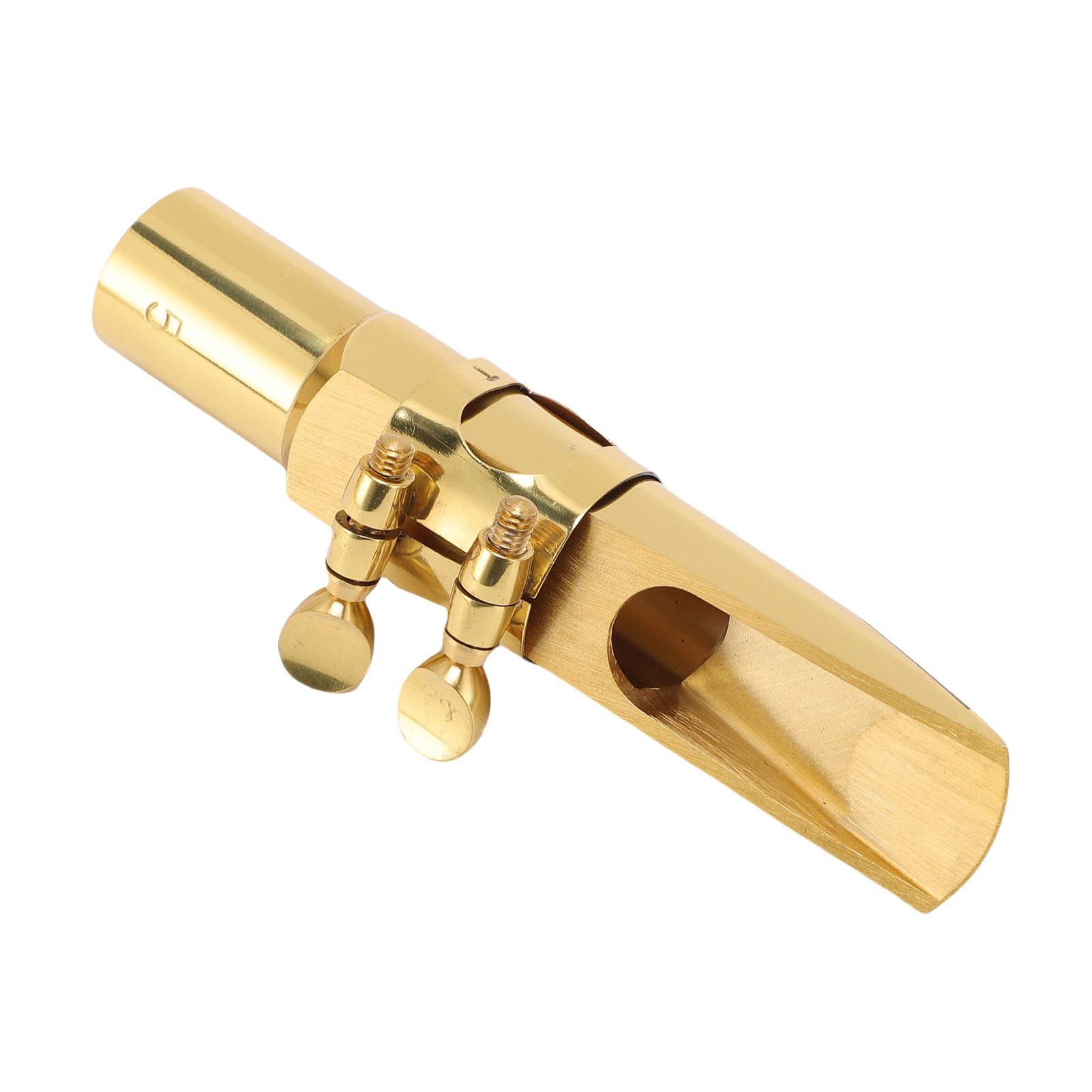 Eujgoov Kit de Boquilla de Saxofón Tenor, Boquilla de Saxo de Tenor de Latón con Tapa, Metal Brillante, Adecuado para Principiantes y Profesionales, para B Plana B