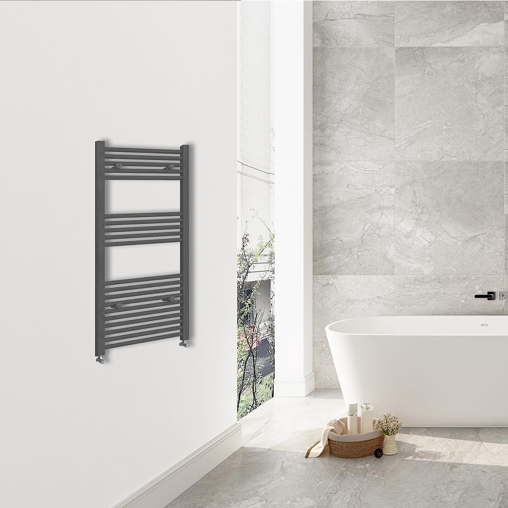 Scaldasalviette Termoarredo OCEAN ITALY 1200x600mm - Acciaio Al Carbonio, Riscaldamento Ad Acqua, Colore Antracite