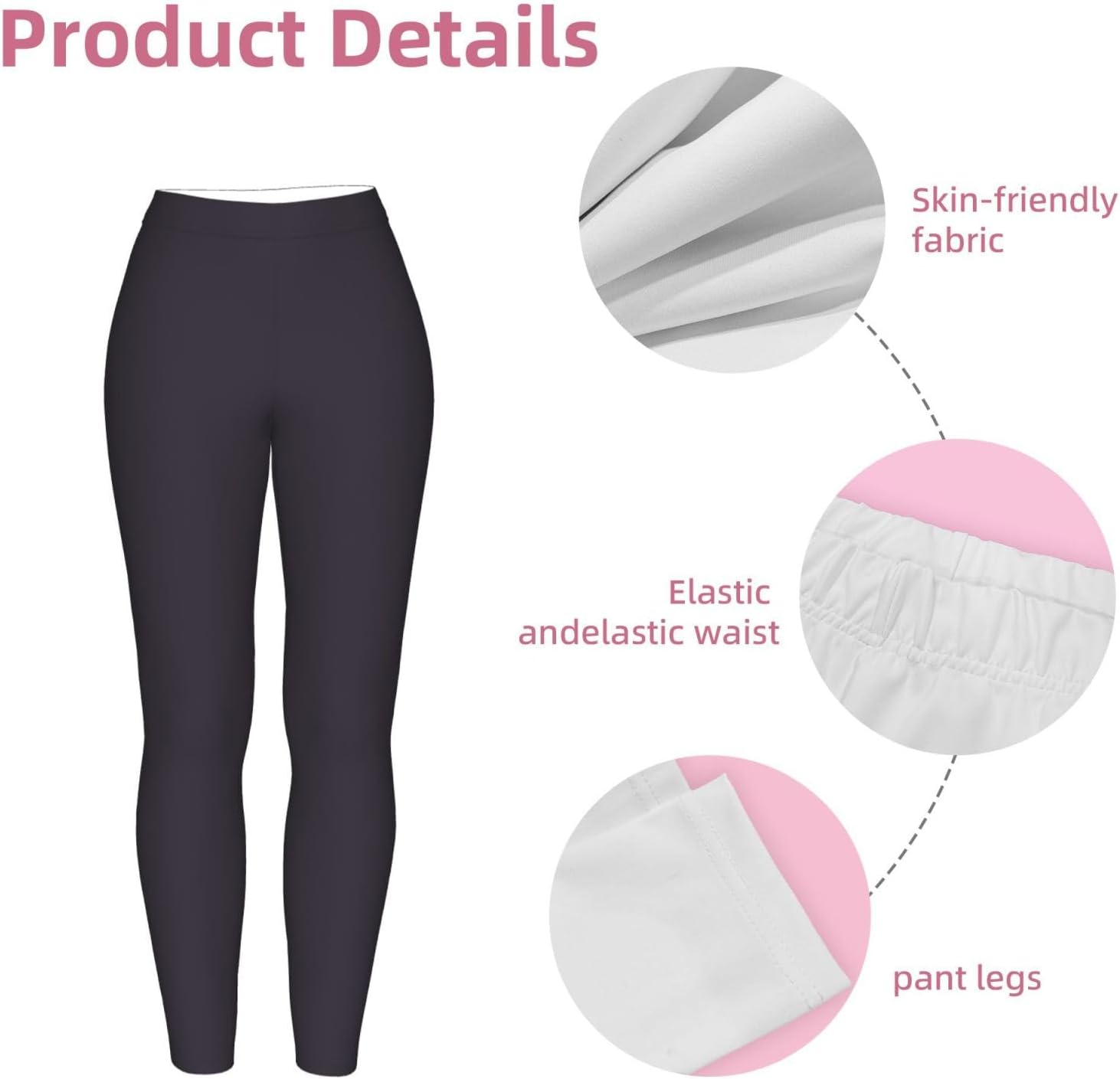 Solanum nigrum Purple Stretch Leggings,Opaque Printed Pants for Workout | Tummy control,Comfortable and breathable,Not tie your legs tightly