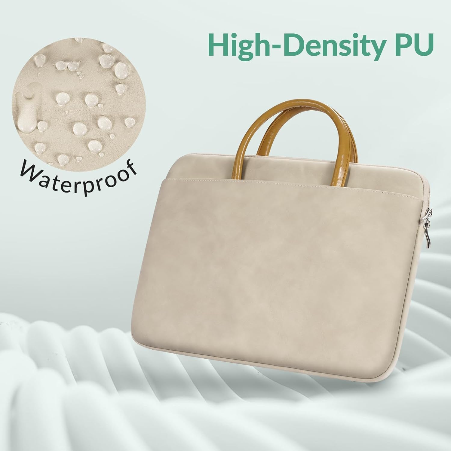 15.6" Laptop Bag with Handle, PU Waterproof Laptop Sleeve Case, Shockproof Computer Bag Compatible with 15" HP Dell Acer - Image 5