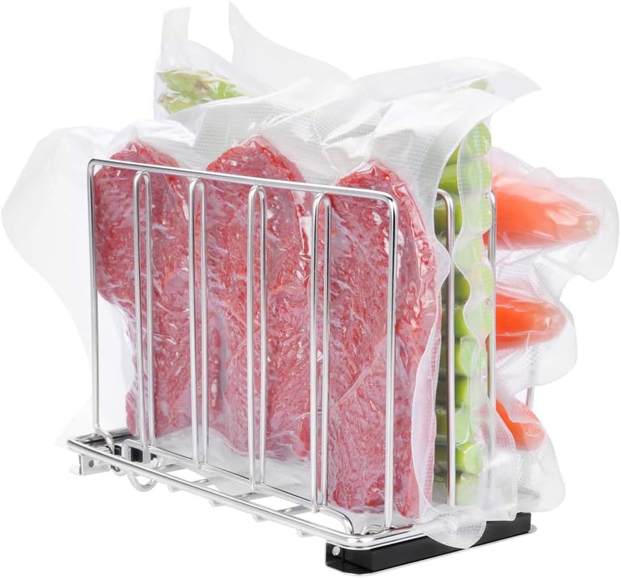 EVERIE Sous Vide Container 7 Quart with Collapsible Hinge Lid and Sous Vide Rack Compatible with Anova 800w or 900w or AN500-US00, Anova Cooker Not Included