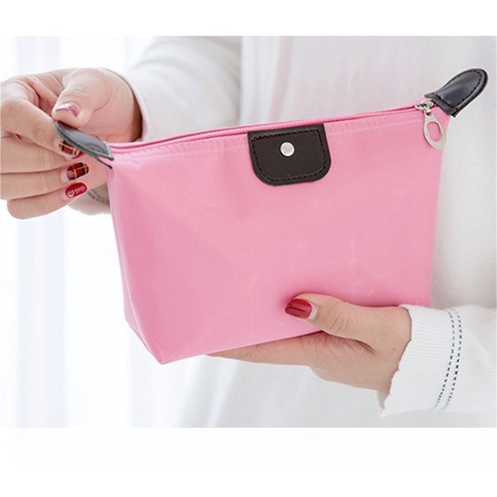Bolsa de Maquillaje Plegable for Almacenamiento cosméticos for Mujer, Bolso portátil Viaje Multifuncional, 2 uds para Viajar(Black)