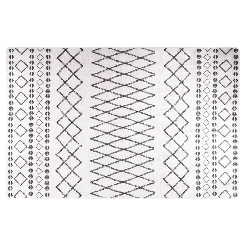 Tapis de salon noir et blanc lavable en machine pour en finir avec les glissades