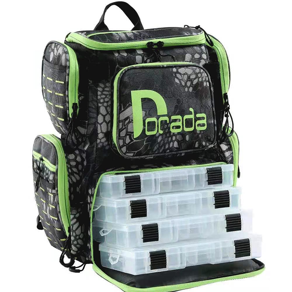dorado fishing tackle bag DORADA Backpack Large Waterproof Multifunctional Tackle Storage with 4 Trays(3600) Sports, Fitness & Outdoors convenient for easy access to your most Evolution Horizontal 3600 Drift Series
