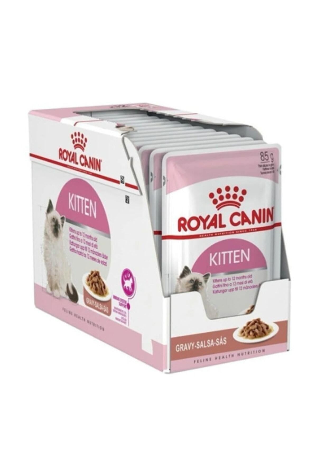 Royal Canin Kitten | 12 x 85 g | Comida húmeda para gatitos | Finos trocitos en salsa | Especialmente para gatitos en la segunda fase de crecimiento hasta los 12 meses