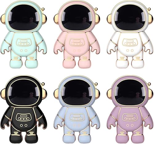 Miniatura 6 de 2 soportes para teléfono celular con diseño de astronauta oculto, extensible y plegable para teléfonos inteligentes, tabletas, soporte retro