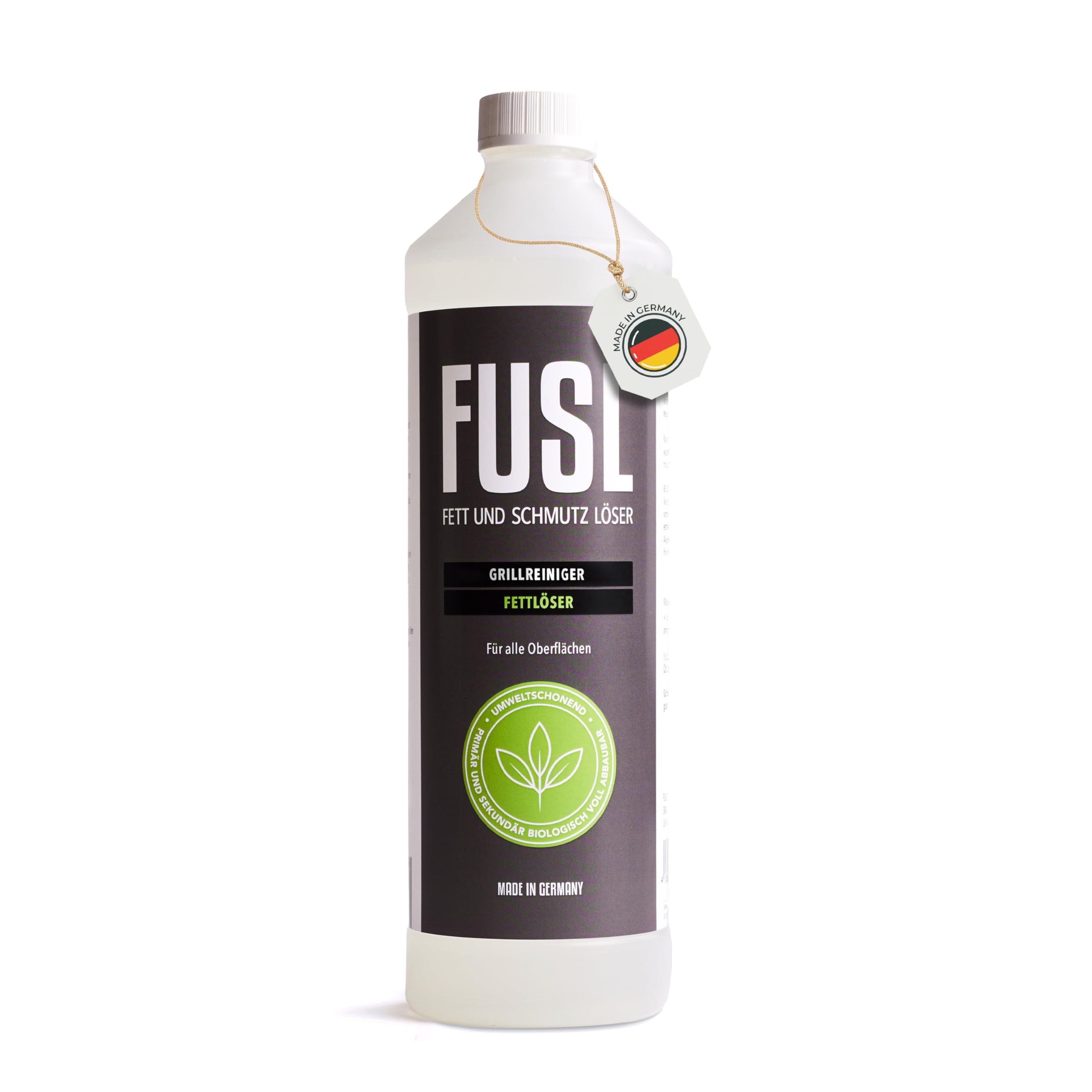 FUSL Fettlöser Flasche 1L – Starke Fettentfernung perfekt für den Grill bei Verschmutzungen durch Fett, Eiweiß & Stärke – Vielseitig Einsetzbar auf Edelstahl, Aluminium und Kunststoff
