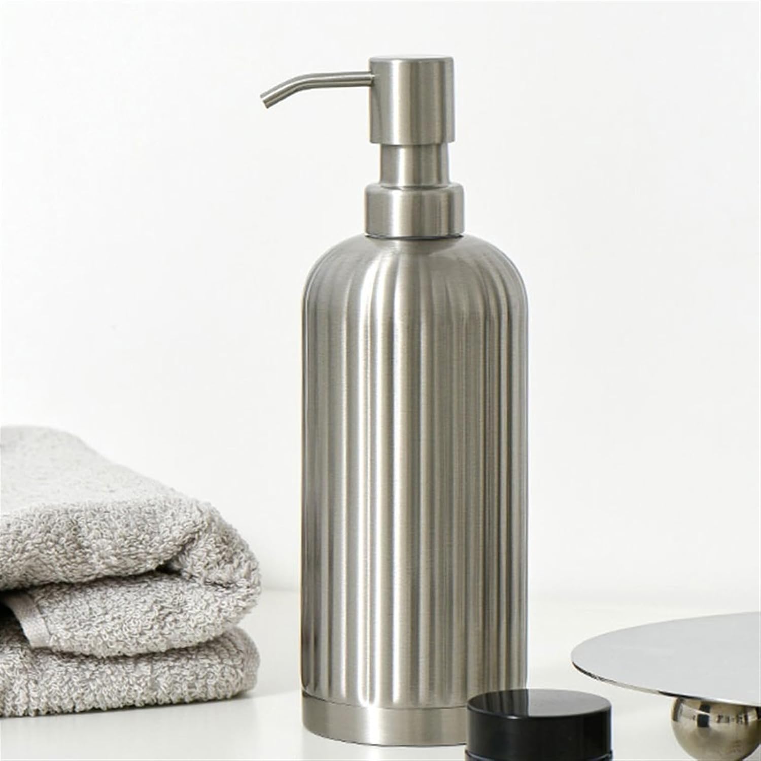 Bathroom Soap Dispenser Classic Vertical Stainless Steel Pump Bottle Furniture Press Type Lotion Bottle Bathroom Multi-function Split Bottle Bathroom Soap Dispenser Hand Soap Dispenser For Bathroom