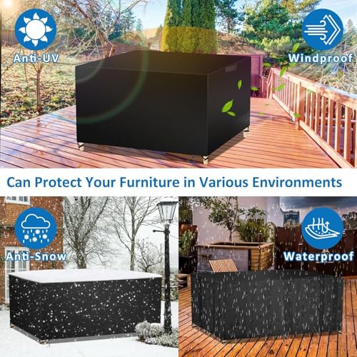 Wanocean Garden Furniture set Covers, Outdoor Patio Furniture Cover Waterproof 420D Oxford Anti-UV Tear-Resistant Rectangular Rattan Furniture Covers 250x200x80cm (250x200x80cm) 9 Wanocean Garden Furniture set Covers, Outdoor Patio Furniture Cover Waterproof 420D Oxford Anti-UV Tear-Resistant Rectangular Rattan Furniture Covers 250x200x80cm (250x200x80cm) - Image 9