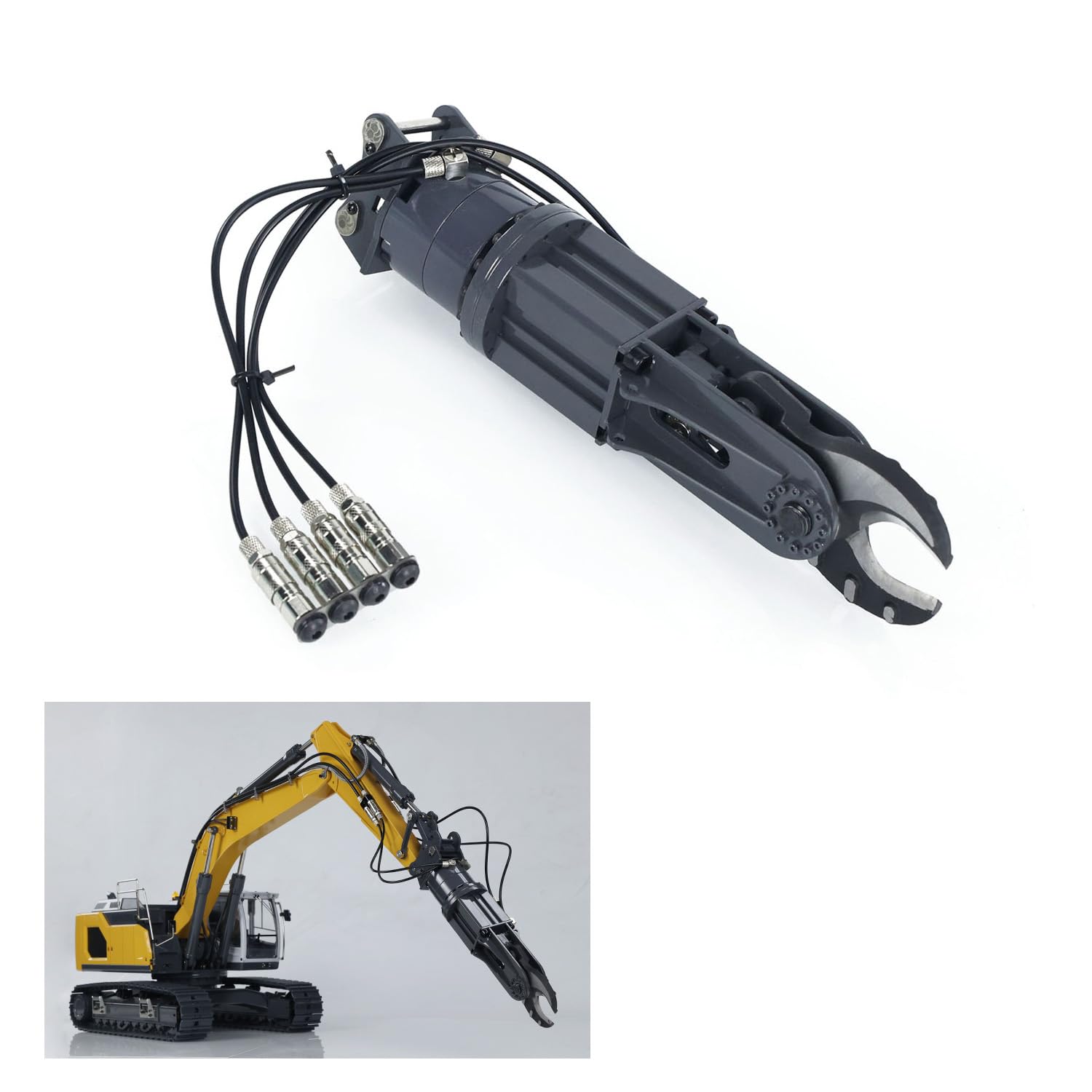 TOUCAN RC HOBBY Cizalla hidráulica de metal para excavadora hidráulica XDRC 1/14 RC LR945 máquina pesada