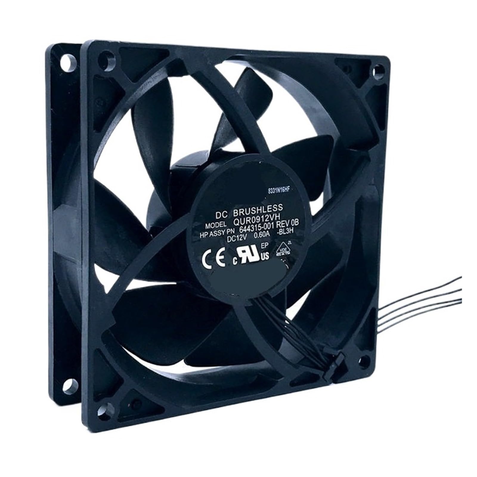 Lzikkgki One Color Qur0912vh 92Mm 92 * 92 * 25Mm 12V 0.60A 4 Lines 800-4000Rpm Cooling Fan