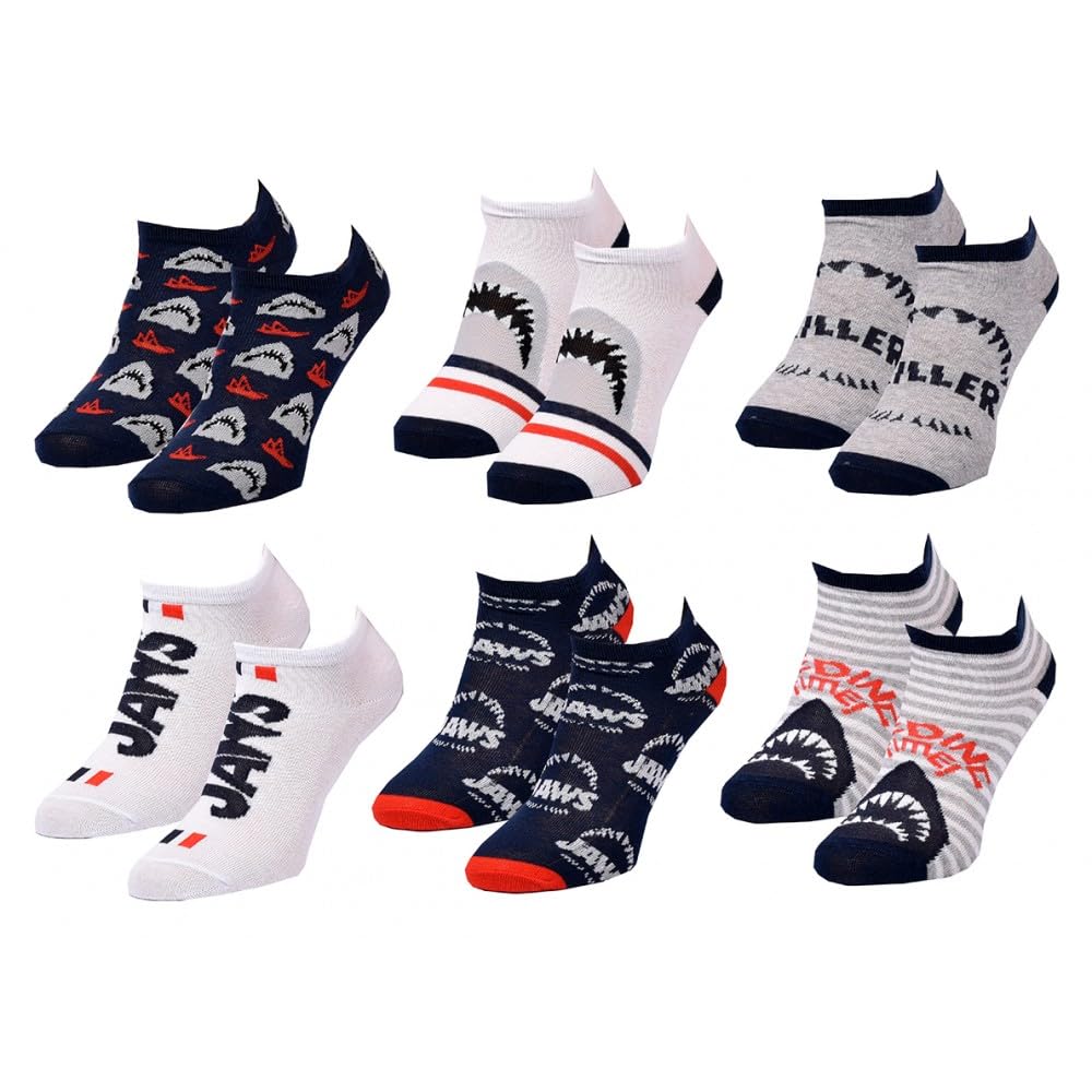 Ozabi JAWS Boy Socks Pack (as8, numeric, numeric_9, numeric_11_point_5, regular, Pack of 6 Pairs SNEAKER 5387)