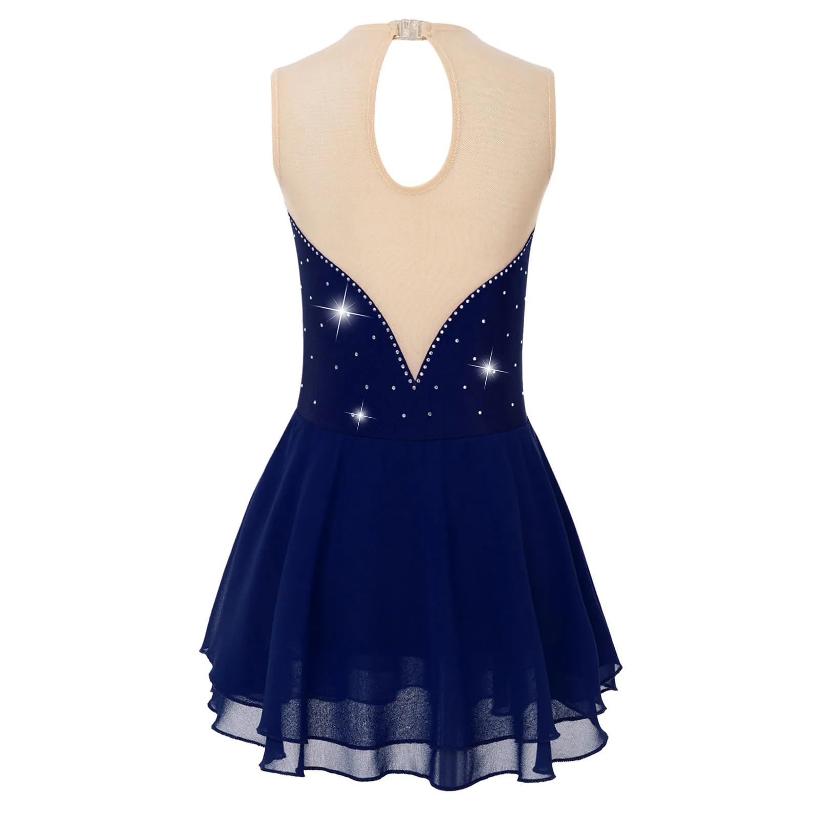 Gymnastikanzug Mädchen Mädchen Ballettkleid Eiskunstlaufkleid Ärmellos Glänzend Tutu Tanz Gymnastik Trikotkleid Ballerina Bühnenkleidung(Red,8)