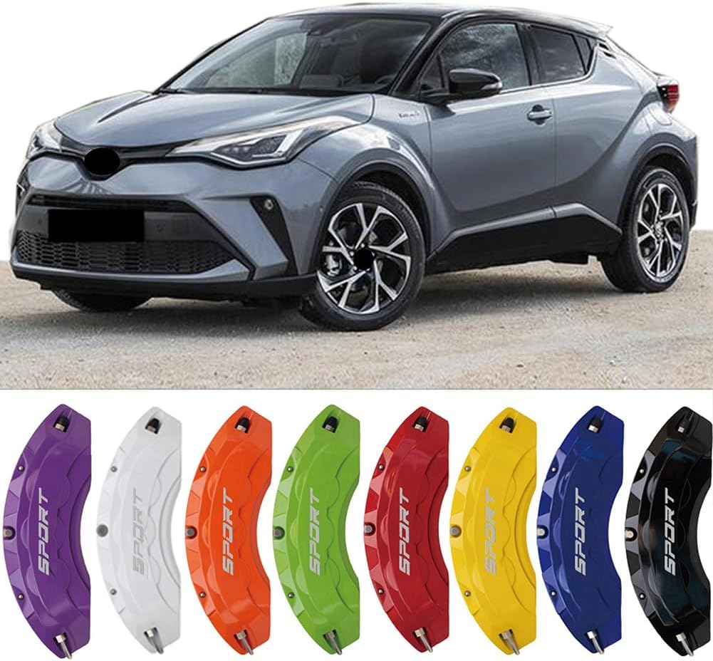 4pc Brake Caliper Covers Compatible Front Rear for TOYOTA Accessories (Red, for CH-R 17"18"19"20" wheel)