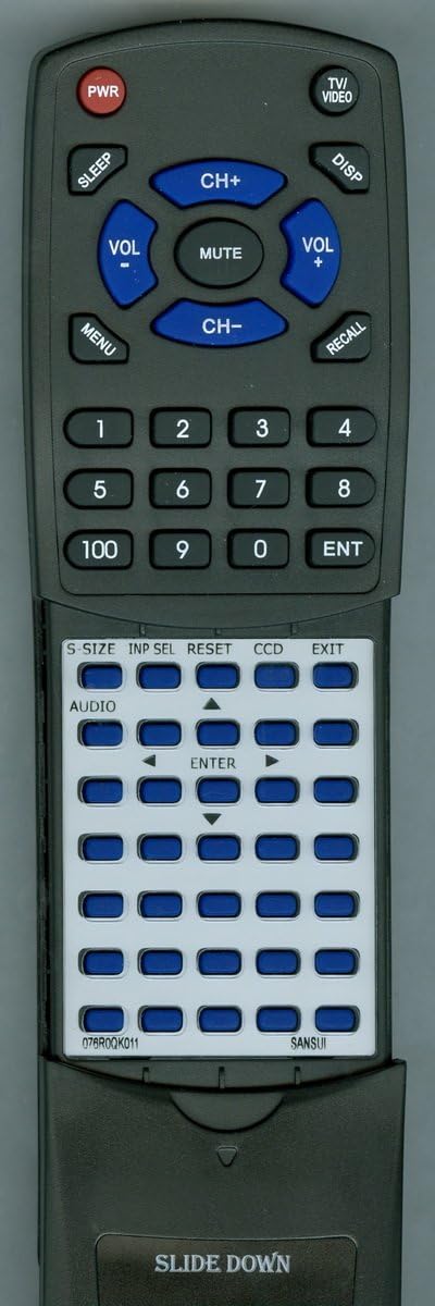 Replacement Remote Control for SANSUI HDLCD4212, HDLCD2212, 076R0QK011, 076R0OK011