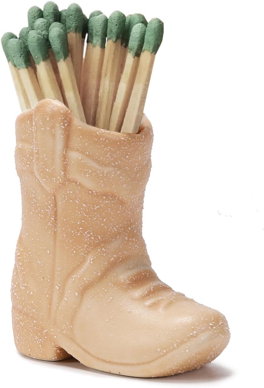 Cowboy Boot Match Holder With Striker Coastal Home