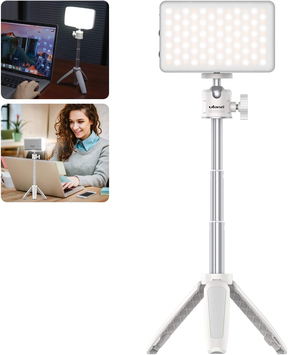 2 Packs Video Conference Lighting Kit, VIJIM Rechgargeable Bi-Color Laptop Lights for Remote Working, Colorful LED Lighting, Product Portrait YouTube Video Photography