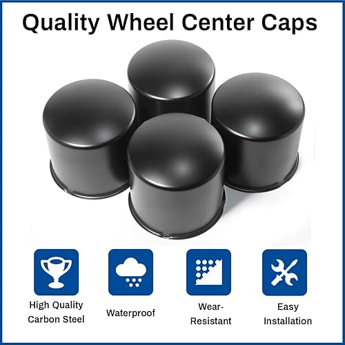 Miniatura 10 de 4 tapas centrales de rueda de remolque de 3.27 pulgadas para llantas de 3.27 pulgadas de diámetro central de camión, remolque, RV, SUV, cubiertas de