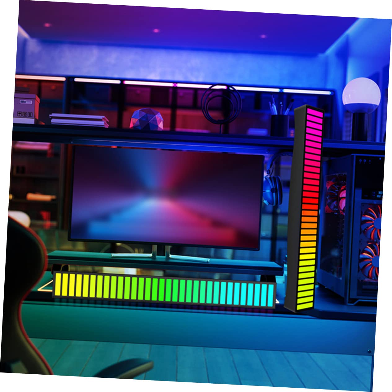 LABRIMP 5pcs Rhythm Lamp Rgb Usb Powered Car Night Light Atmosphere Light for Bedroom and Sound Control Lamp - Image 3