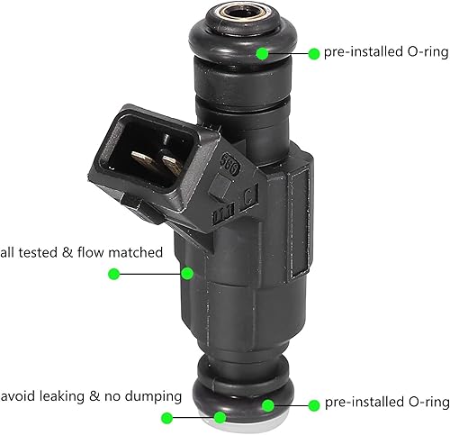 Miniatura 2 de Inyector de combustible compatible con Volkswagen Jetta Beetle Golf con Audi TT Quattro Audi TT 2000 2001 2002 2003 2004 2005 2006, 4 agujeros 1.8L