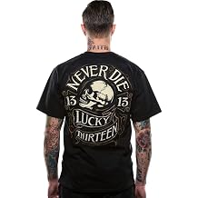 Mens Lucky 13 Never Die Tee Black Shirt M