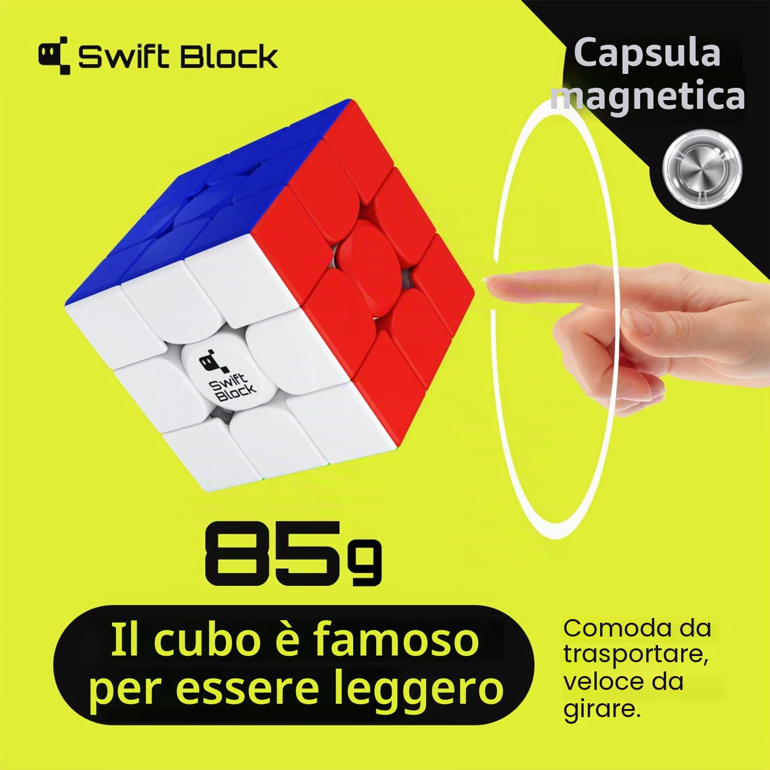 355S 3x3 Magnetico Speed Cube, Cubo Magico Professionale Originale con 48 Magneti, Rapida e Fluida Rotazione Elasticità Regolabile Solido Resistente per Bambini e Adulti