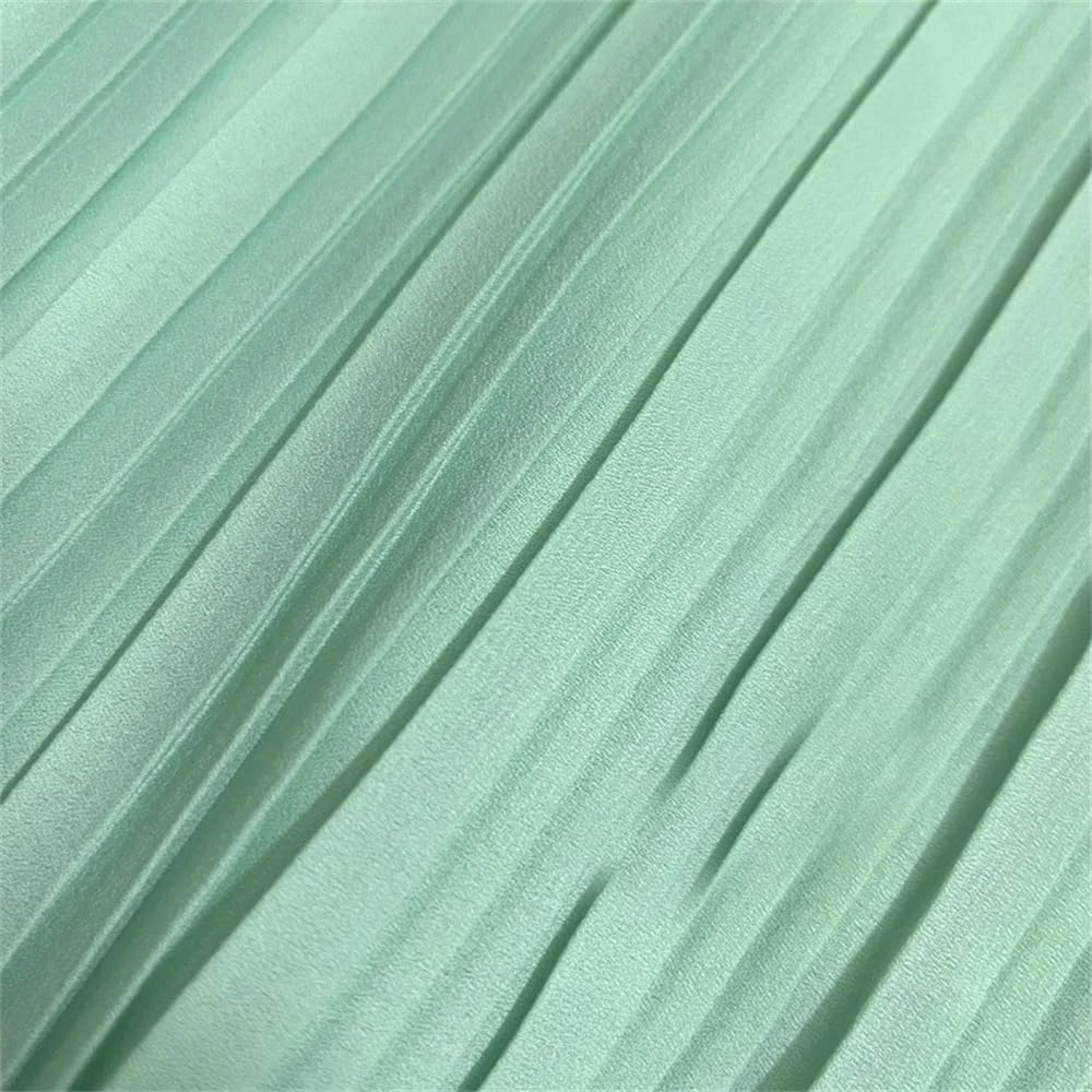 Cinta iridiscente con volantes, Vestido de falda acordeón tela gasa con hilo perlas y volantes plisados ​​de 1,5 m, color aguamarina, 0,5-1m largo, 200g(1M long#200g)