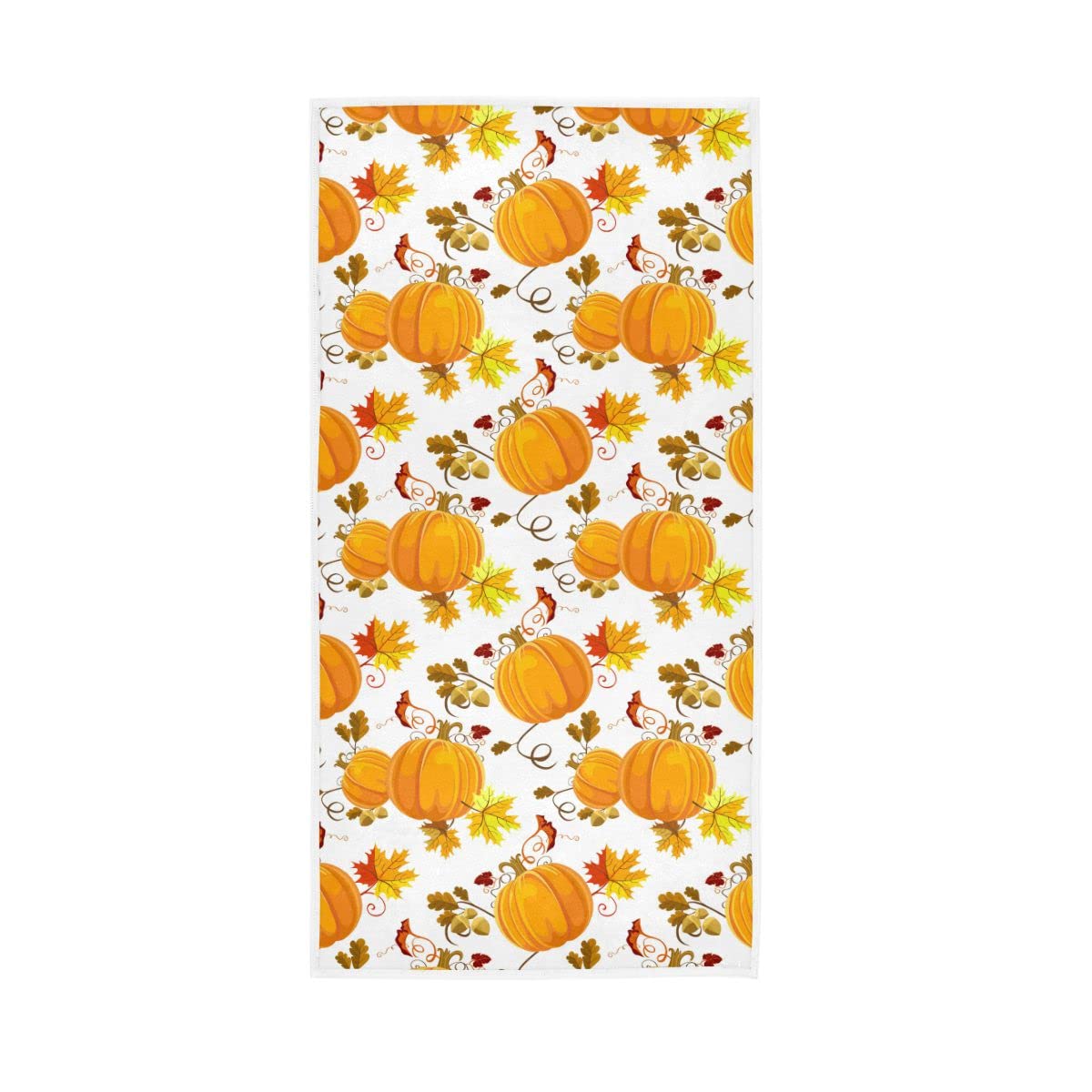 HUYGD Autumn Pumpkins and Floral Soft Hand Towels Absorbent Bath Towel Multipurpose for Bathroom Hotel Gym Spa 30"x15"