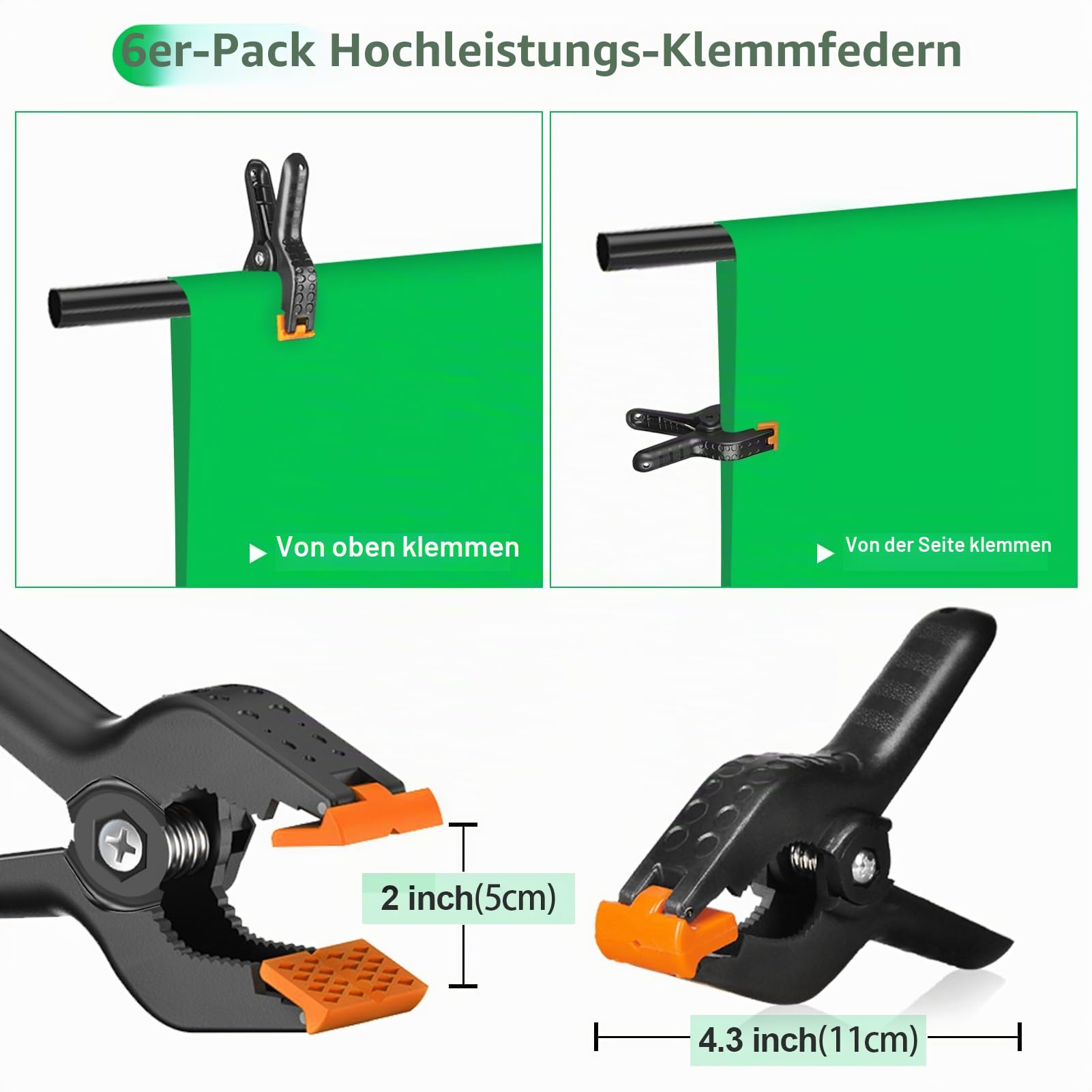 EMART Greenscreen mit Ständer, 2 x 2 m Hintergrund Ständer mit 1,5 x 2 m Green Screen für Foto Video Studio, TV Videos, Streaming Spiele, Live Übertragung, Chroma-Key