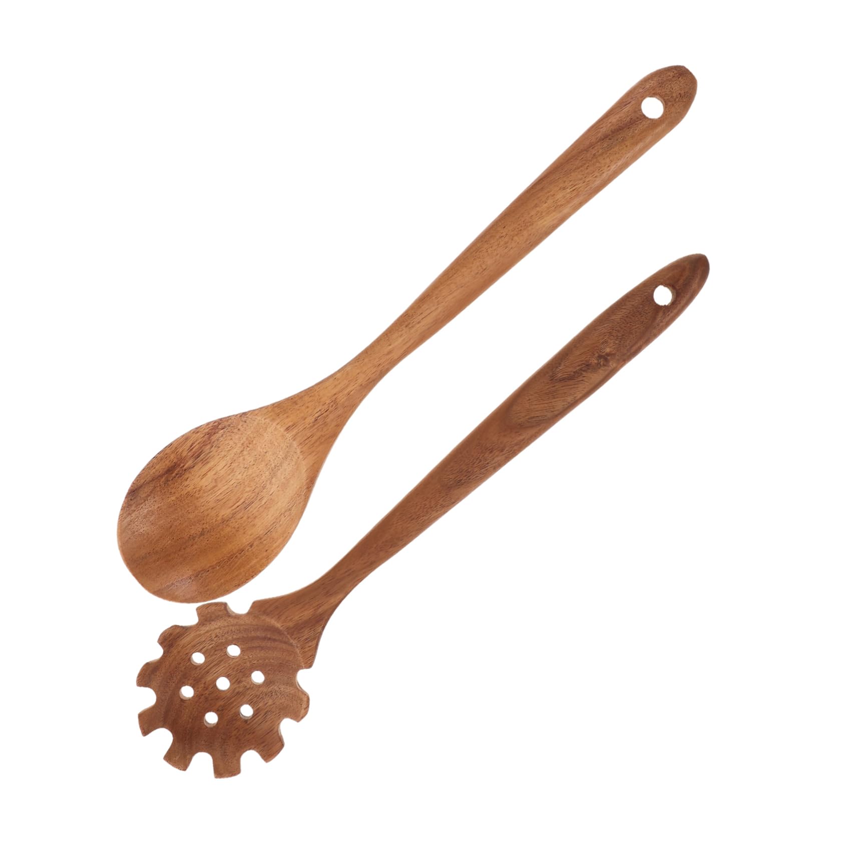 PRETYZOOM 10 Stk Nudellöffel Mit Langem Griff Buffet-servierbesteck Geschlitzter Servierlöffel Nudelsieblöffel Löffel Schaumlöffel Bratsieb Pfannenwender Großblättrige Akazie