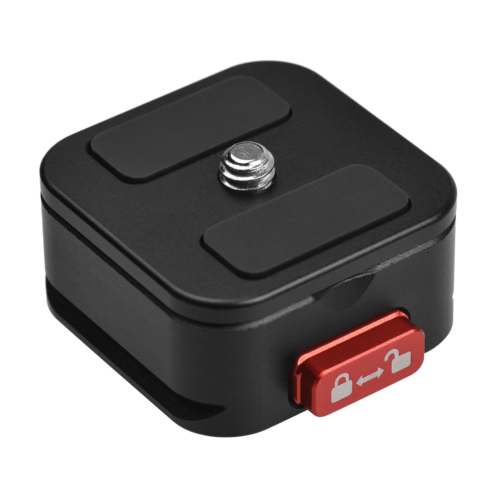 Andoer Placa de liberación rápida de aleación de aluminio para trípode, placa QR, adaptador de montaje de cámara, configuración rápida con tornillo de 1/4 pulgadas para cámara DSLR