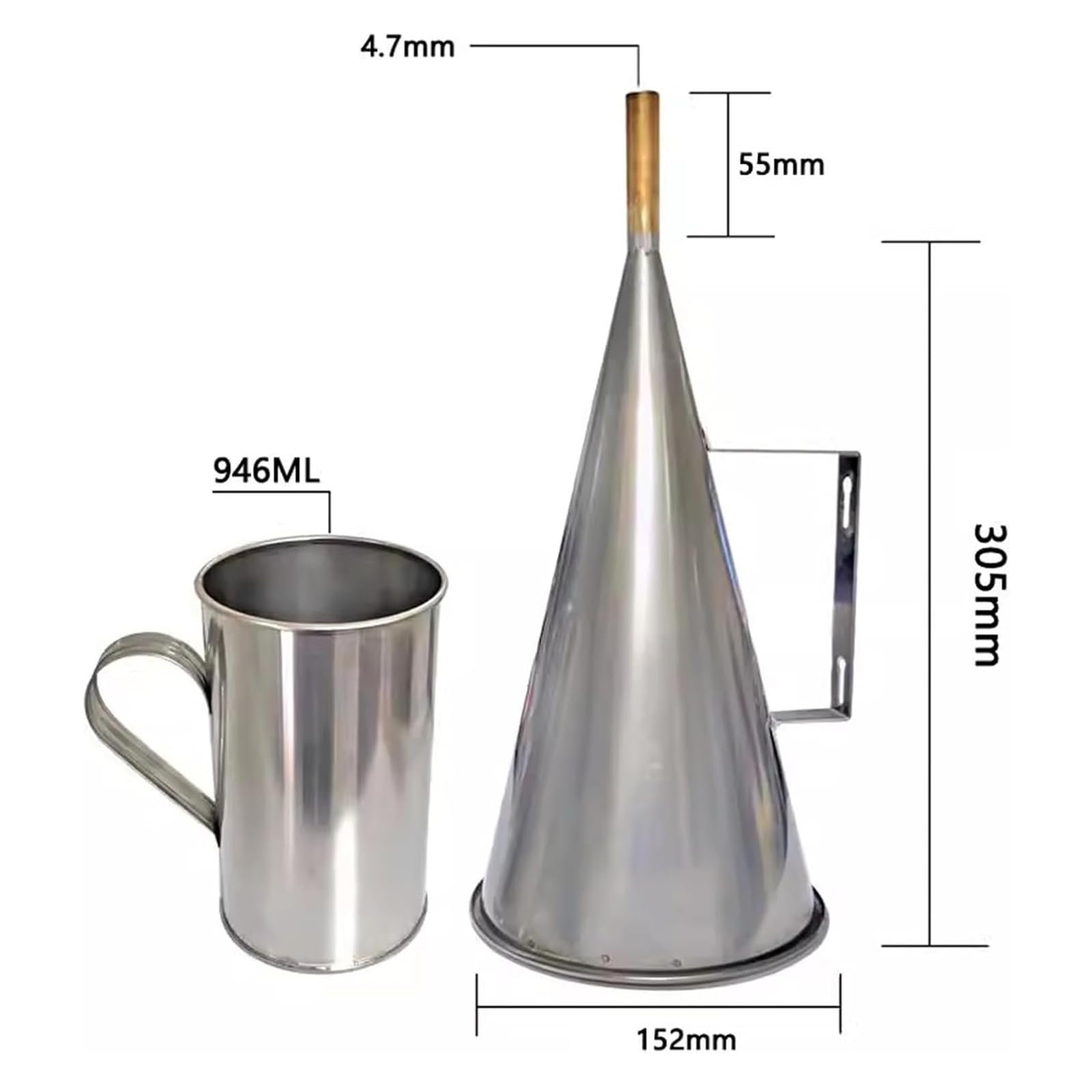Wiskozymetr z lejkiem bagiennym 30 cm, zestaw detektora testowego ze stali nierdzewnej, rozmiar siatki ekranu wynosi 1,6 mm (12 oczek), z miarką 946 ml, do płynów wiertniczych w błocie / ropie